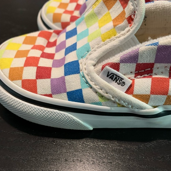 Vans Other - Vans- Toddler size 7.5, multicolor checkered board print, slip on shoes.